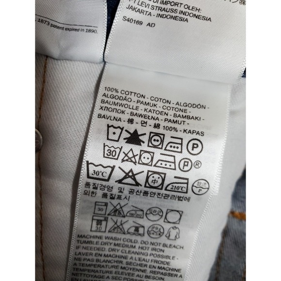 Levis 505 Blue Jeans Mens 38x30 Regular Fit Straight Leg Hi Rise NWT - Picture 10 of 13